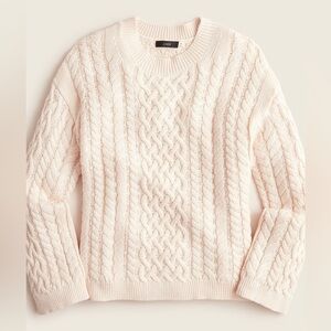 J Crew Cream Cable Knit Fisherman Sweater